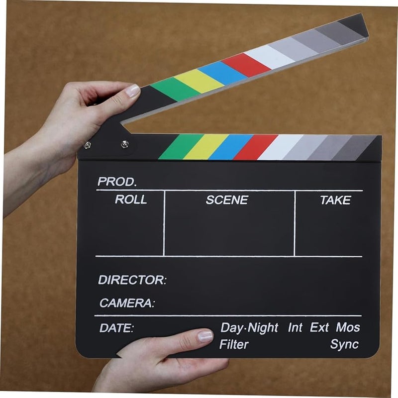 Black Cabilock Clapperboard Acrylic Movie Film Production Studio Prop - Image 5